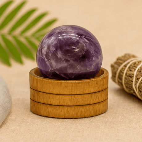 African Amethyst Sphere 50mm With Stand - SHAMTAM.COM