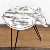 Albasia Wood Fish Stand - Whitewash - SHAMTAM.COM