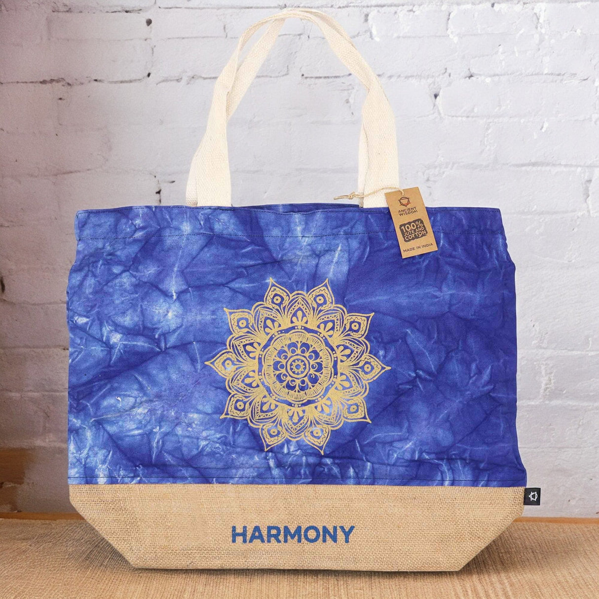 Mandala Tote Bag - Blue Stonewash - Harmony - SHAMTAM.COM