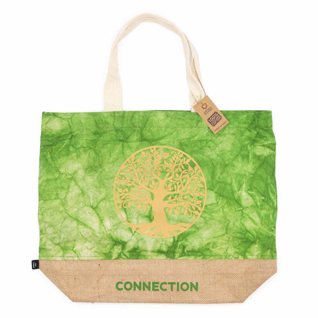 Tree of Life Tote Bag - Green Stonewash - Connection - SHAMTAM.COM