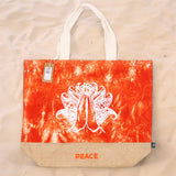 Namaste Tote Bag - Orange Stonewash - Peace - SHAMTAM.COM