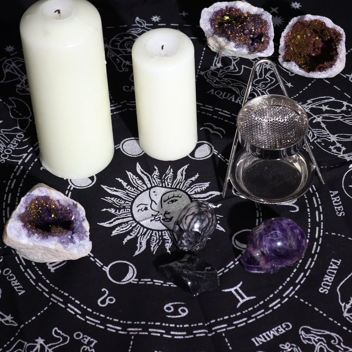 Esoteric Fringed Altar Cloth - Horoscope - SHAMTAM.COM