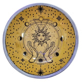 Altar Offering Plate Enameled Tripod Sun and Hands - SHAMTAM.COM