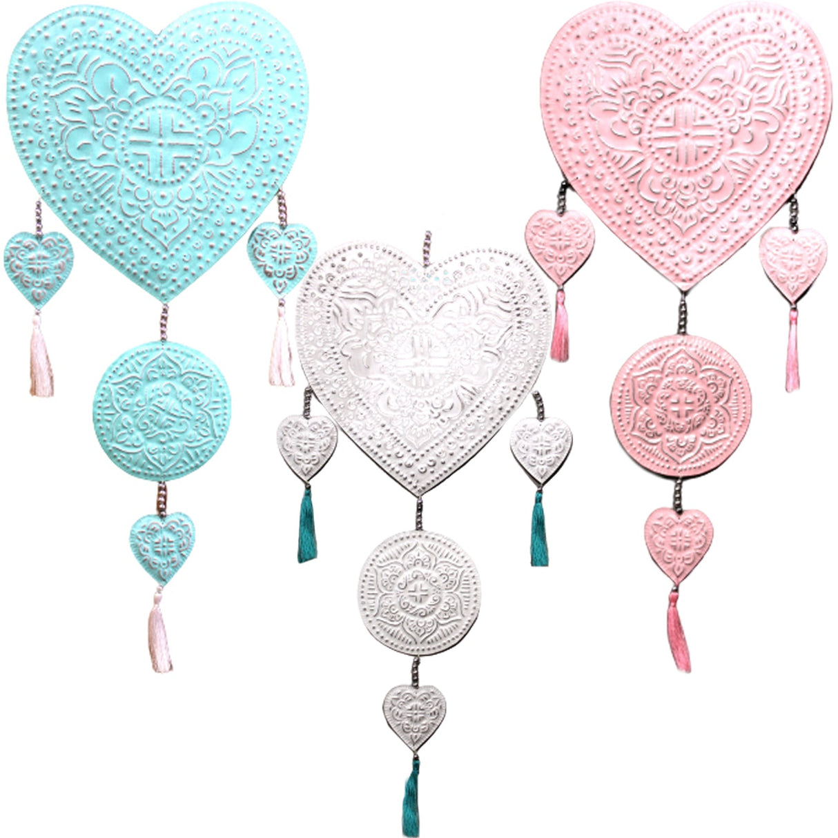 Aluminium Mobile - Hearts (assorted colors) - SHAMTAM.COM