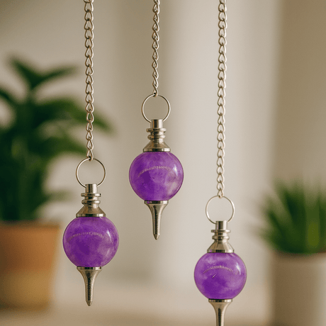 Amethyst Crystal Sphere Dowsing Pendulum - SHAMTAM.COM