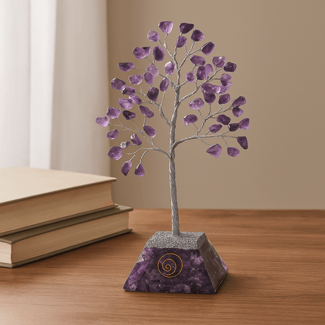 Amethyst Crystal Tree Orgonite Base 160 Gemstones - SHAMTAM.COM