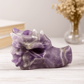 Amethyst Dragon Head Carving, 60x30x35mm - SHAMTAM.COM