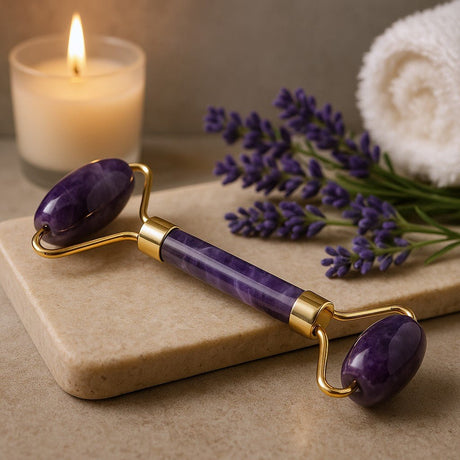 Amethyst Face Roller Double Ended Facial Massager - SHAMTAM.COM