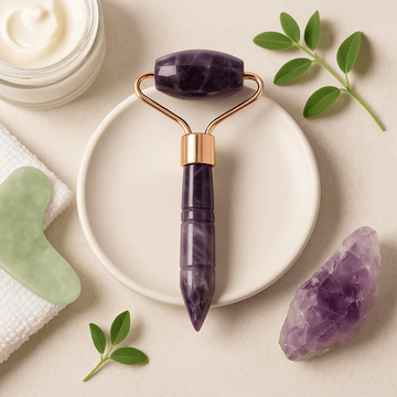 Ametistikasvojen rulla kasvohierontaan