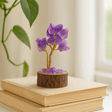 Amethyst Gemstone Tree on Wood Base 15 Gemstones - SHAMTAM.COM