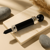 Amethyst Healing Wand Spiral Carving Copper Pipe - SHAMTAM.COM