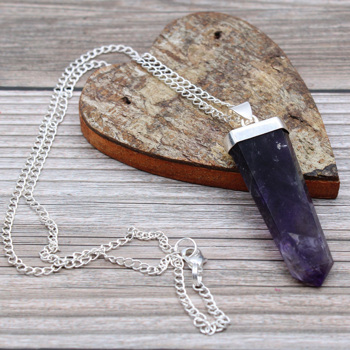 Amethyst Pendant Crystal Gemstone Flat Pencil - SHAMTAM.COM