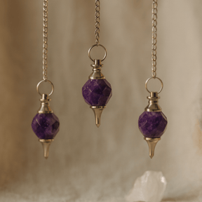 Amethyst Pendulum Faceted Gemstone - SHAMTAM.COM