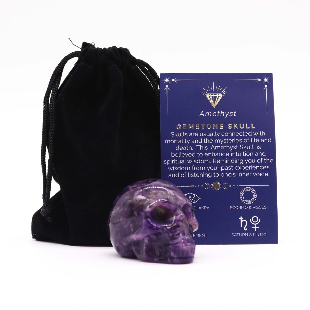 Amethyst Skull - 50x40x30mm - SHAMTAM.COM