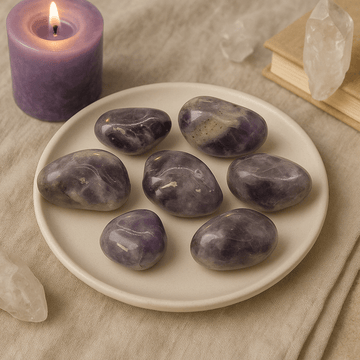 Amethyst Tumbled Stones Large African Set of 6