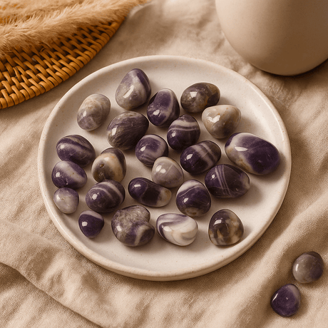 Amethyst Tumbled Stones Small African Chevron 24 Pieces - SHAMTAM.COM