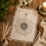 Oud Heksen Pendel Waarzeggersdoek - Zon Gezicht - Natuurlijk & Zwart