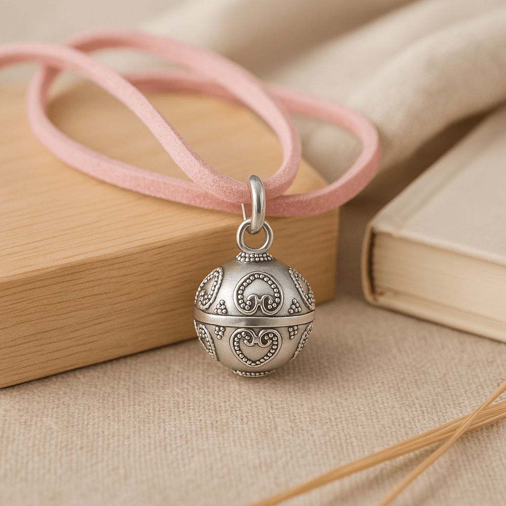 Angel Bell Necklace Sterling Silver Love 12mm - SHAMTAM.COM