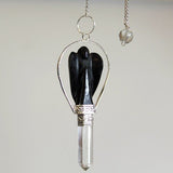 Angel Pendulum with Ring - Black Agate - SHAMTAM.COM