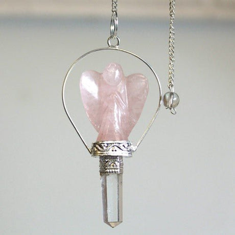 Angel Pendulum with Ring - Rose Quartz - SHAMTAM.COM