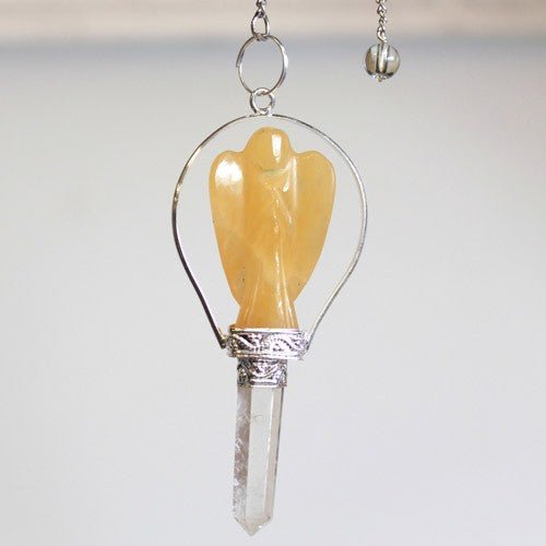 Angel Pendulum with Ring - Yellow Quartz - SHAMTAM.COM