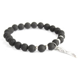 Black Agate Crystal Bracelet Angel Wing - SHAMTAM.COM