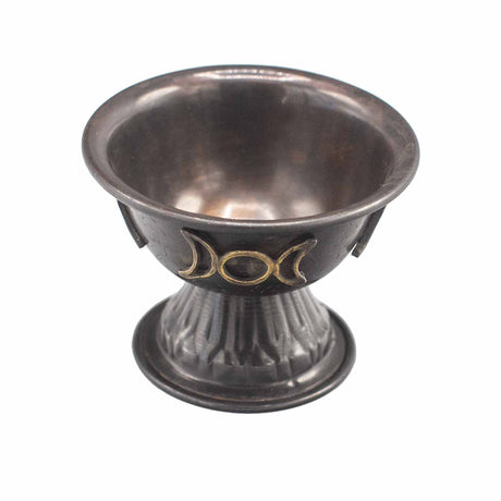 Ritual Chalice Triple Moon Antique Copper 10x8cm - SHAMTAM.COM