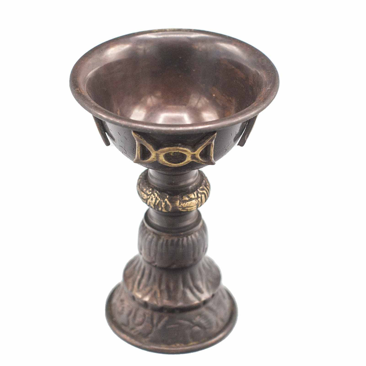 Ritual Goblet with Triple Moon Antique Copper 8x13cm - SHAMTAM.COM