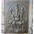 Antique Gold Relief Ganpati Iron Frame - 0.7x1m Intricately Carved Hindu Deity Ganesha Wall Art - SHAMTAM.COM