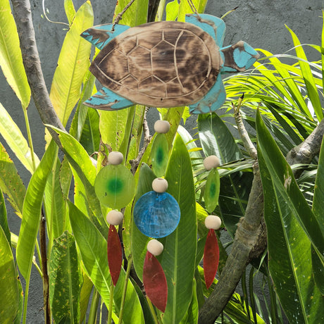 Aqua Turtle Carving and Copis Drop - SHAMTAM.COM