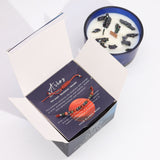 Aries Zodiac Crystal Candle & Gemstone Bracelet Set - Celestial Aromatherapy with Red Jasper, Bloodstone, and Hematite - SHAMTAM.COM