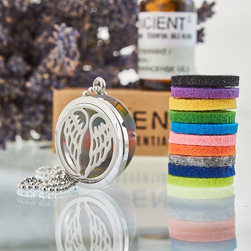 Aromatherapy Necklace - Angel Wings - Oil Diffuser 30mm - SHAMTAM.COM