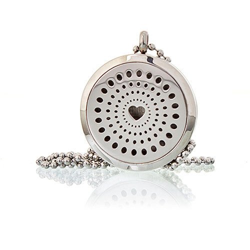 Aromatherapy Necklace - Diamonds Heart 30mm - SHAMTAM.COM