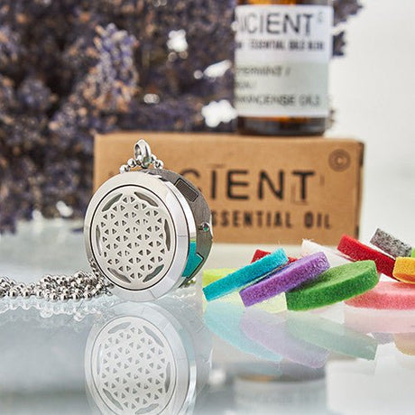 Aromatherapy Necklace - Flower of Life - Oil Diffuser 25mm - SHAMTAM.COM