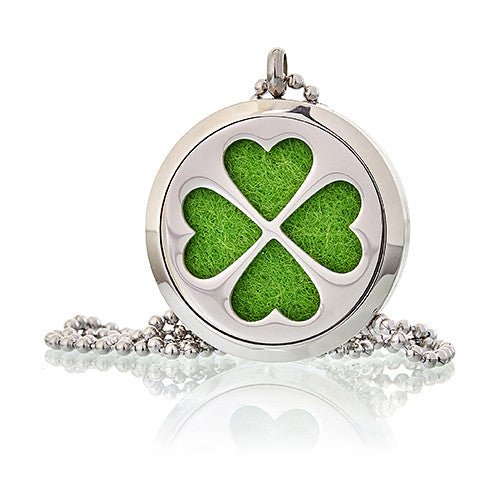 Aromatherapy Necklace - Four Leaf Clover - Oil Diffuser 30mm - SHAMTAM.COM