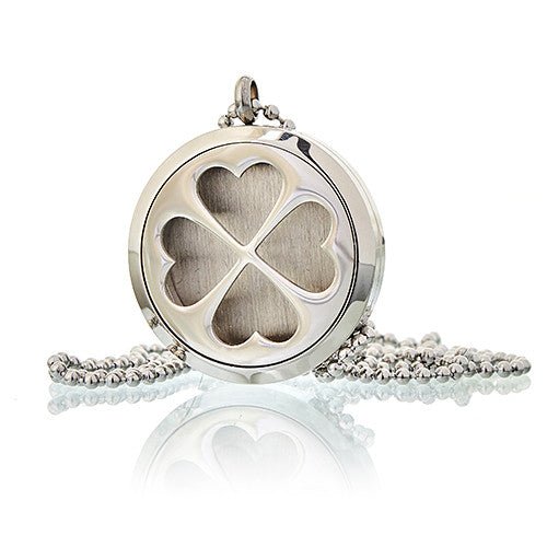 Aromatherapy Necklace - Four Leaf Clover - Oil Diffuser 30mm - SHAMTAM.COM