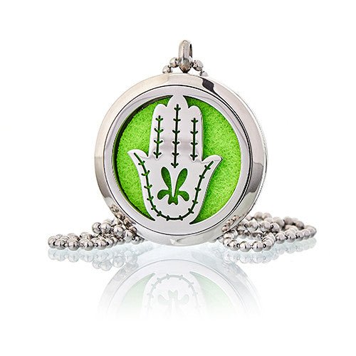 Aromatherapy Necklace - Hand of Fatima - Oil Diffuser 30mm - SHAMTAM.COM