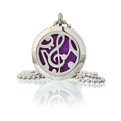 Aromatherapy Necklace - Music Notes - Oil Diffuser 25mm - SHAMTAM.COM