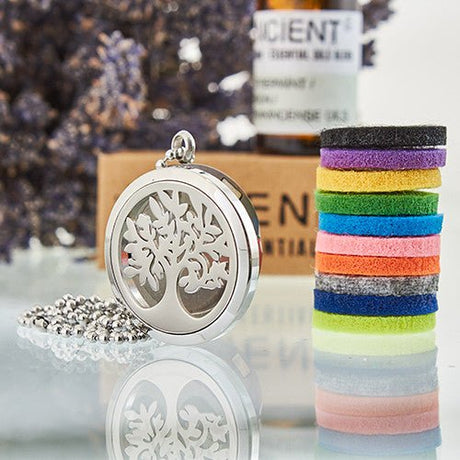 Aromatherapy Necklace - Tree of Life - Oil Diffuser 30mm - SHAMTAM.COM