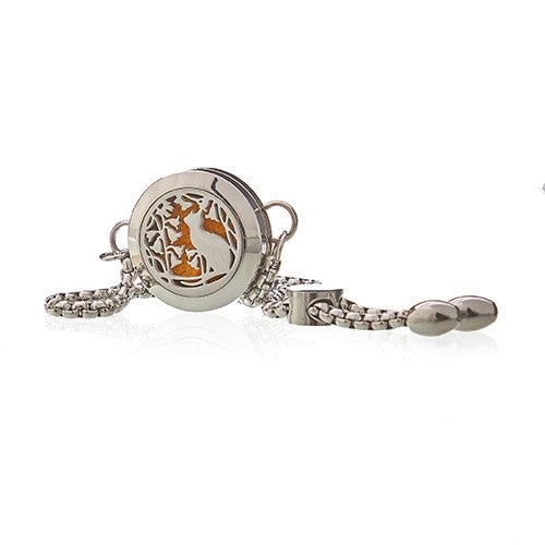 Aromatherapy Bracelet Cat & Flowers - Oil Diffuser 20mm - SHAMTAM.COM