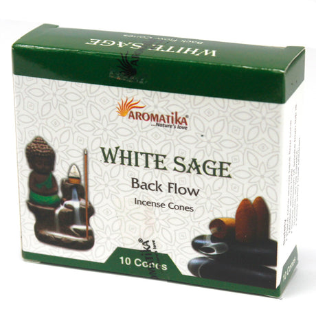 White Sage Backflow Incense Cones - Aromatica - SHAMTAM.COM