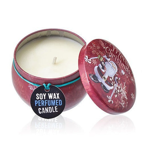 Art Tin Candle - Assorted Design - Vintage Christmas - Spiced Orange - SHAMTAM.COM