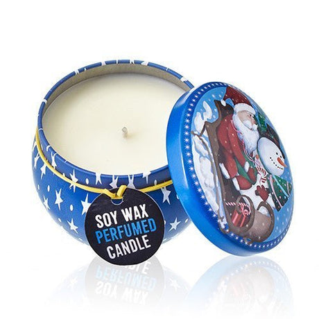 Art Tin Candle - Assorted Design - Vintage Christmas - Spiced Orange - SHAMTAM.COM