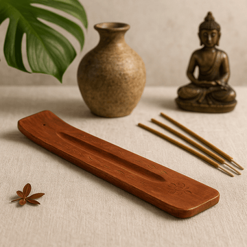 Ash Catcher Incense Holder Mango Wood 10 Inch