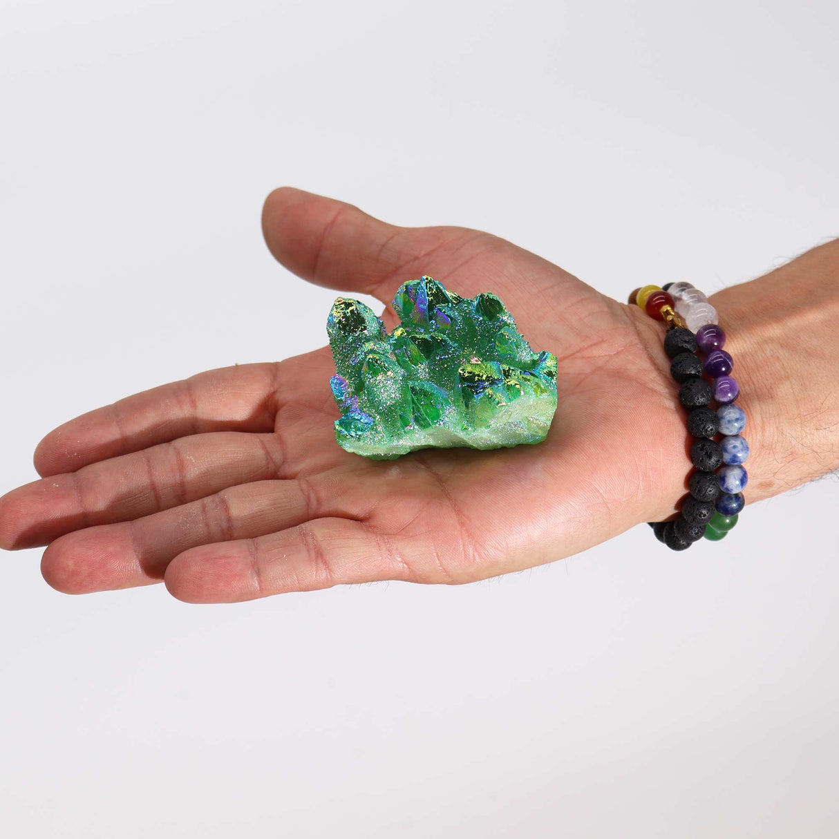 Aura Green Flame Quartz - Enhanced Crystal Gemstone - SHAMTAM.COM