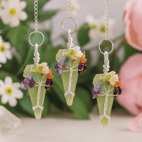Aventurine Crystal Pendulum Seven Chakra Beads - SHAMTAM.COM