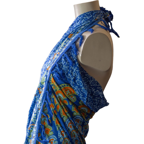 Beach Sarong Mandala Teal Orange Rayon