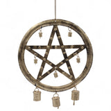 Indian Metal Star Cowbell Wind Chime 25x49cm