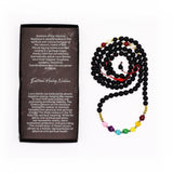 Lava Stone Chakra Gemstone Mala Necklace