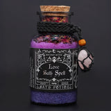 Ancient Witch Bath Spell Potion & Rose Quartz Crystal Amulet – Love